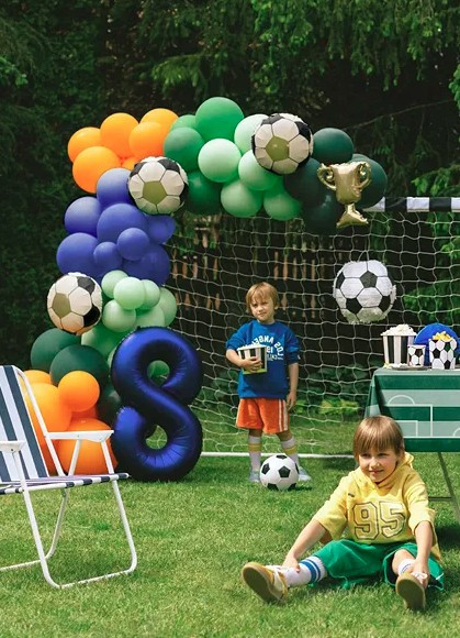 Balony foliowe do girland Puchar z piłkami 33x33cm i 34cm 4szt FB301 PartyDeco